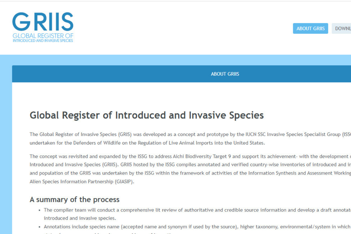 Implementation of an information system for invasive alien species:  Global Register of Introduced and Invasive Species